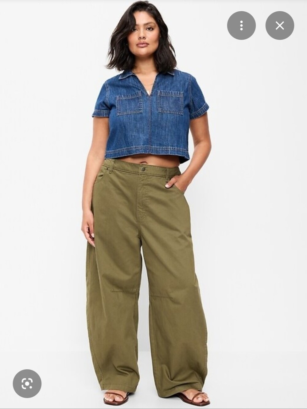 Old Navy Olive Green OG Chino Barrel-Leg Women’s Pants NWT
